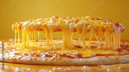 Pizza menu poster mockup with cheese pull and price bubble