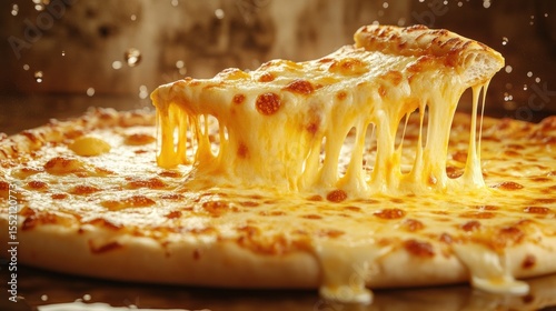 Pizza menu poster mockup with cheese pull and price bubble