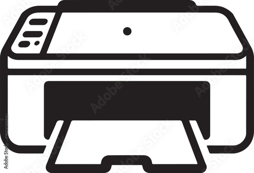 Office Equipment Printer Icon Silhouette In Vector Style