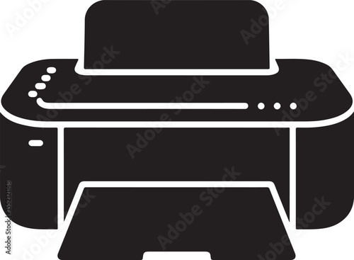 Simple Printer Icon Design In Vector Silhouette Format