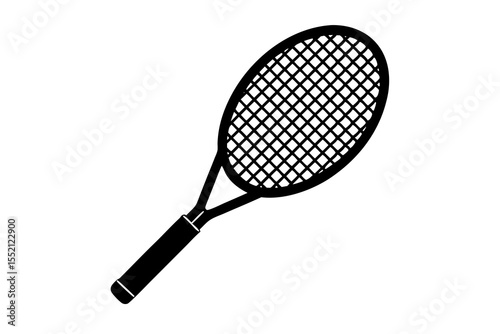 tennis racket silhouette vector illustration,  