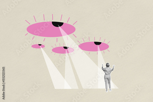 Wall Mural Trend artwork sketch design montage collage of silhouette aged woman stand back