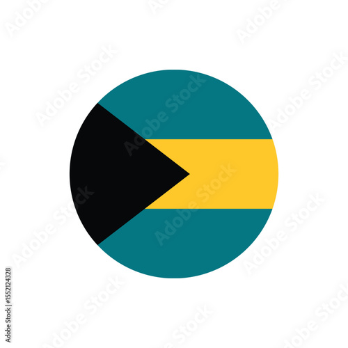 Bahamas Flag Button, Round Bahamas flag icon, Bahamas flag badge Vector