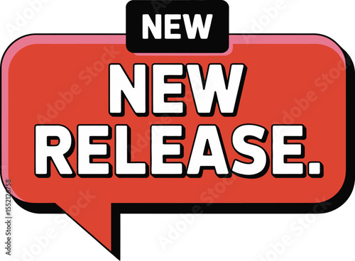 Bold and Vibrant New Release Advertisement Design with Retro Style Detailing, Clean Typography and Catchy Message