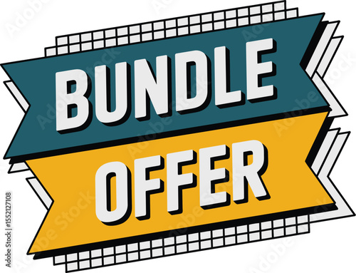 Eye Catching Bundle Offer Graphic with Geometric Accents Promotes Special Deals and Discounts for Retail Sales Campaigns