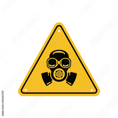 Radiation hazard signs set. Mask symbol due to polluted air on white background. Flat vector illustration. Collection