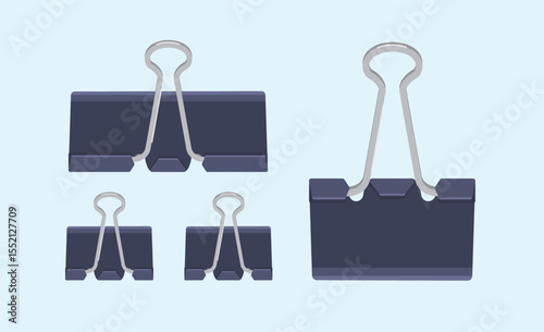 illustration of paper clip set in various sizes. office equipment icon