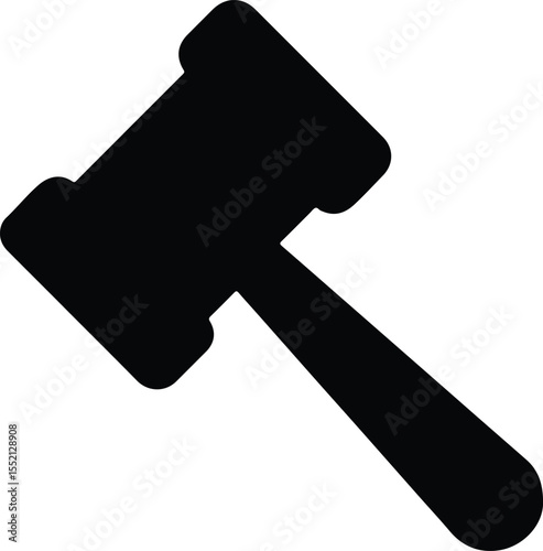Silhouette gavel justice symbol auction court judgment Vector Illustration