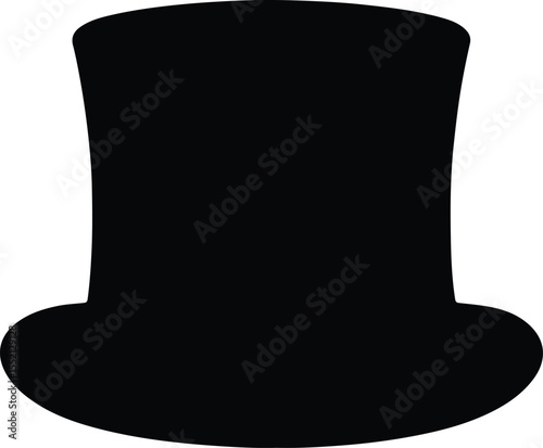 Silhouette Gentleman Top Hat Black Accessory Vector Illustration