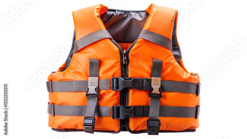 orange backpack isolated on white