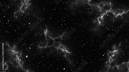 Dark night sky with scattered stars and nebulae.