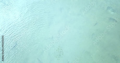Rippling Surface of Clear Blue Water in a Lake. Abstract Nature Background or Aquatic Texture, Aerial Footage.