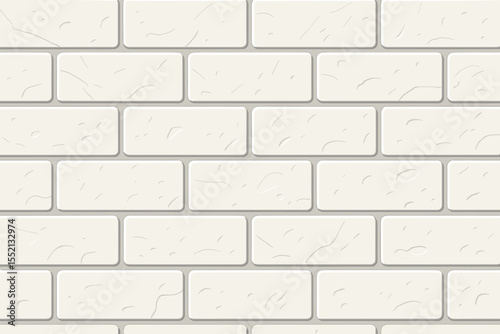 Modern seamless white brick wall pattern with smooth concrete texture, minimalistic rectangular tiles, clean stylish backdrop for interiors, architectural backgrounds, vector illustration