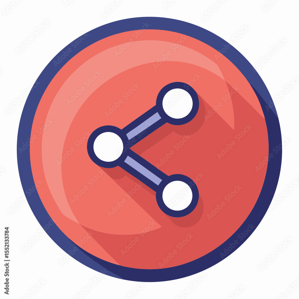 Modern flat design share icon with subtle gradient and shadow Modern flat design share icon with subtle gradient and shadow