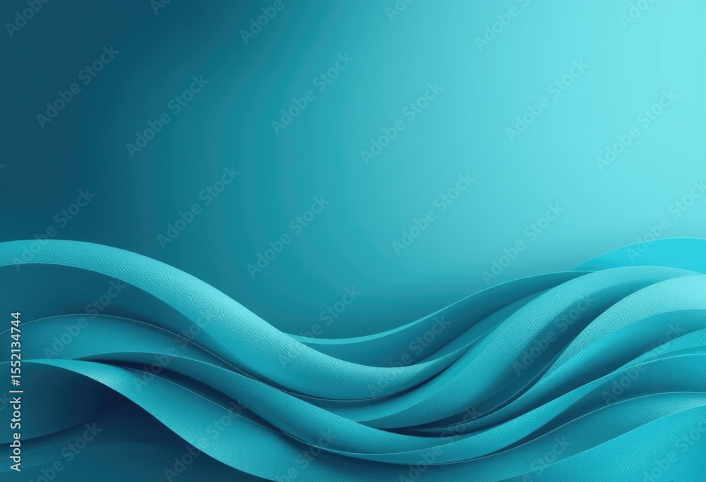 Obraz premium Turquoise Wave Pattern on Gradient Background