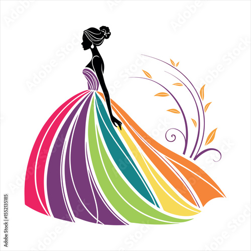 girls or ladies fashionable gown ,western logo design