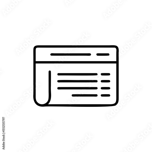 Handdrawn Blogger Icon Website Page Content Lines Simple vector