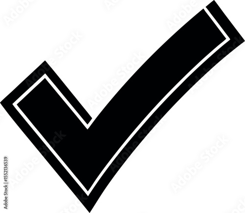 Check mark symbol black and white simple silhouette vector illustration