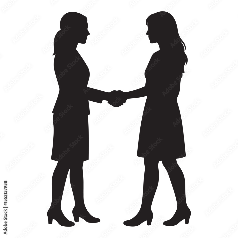 Silhouette Handshake Between Colleagues in Corporate Attire Silhouette Handshake Between Colleagues in Corporate Attire