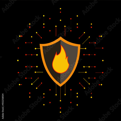 Creative Shield Artwork Featuring Yellow and Purple Colors