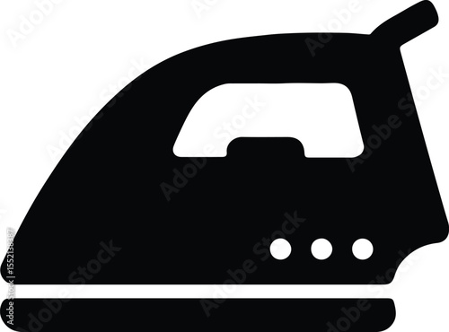 Silhouette Iron appliance for pressing and ironing clothes Vector Illustration