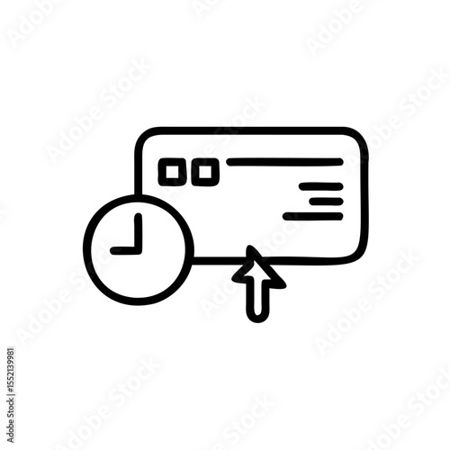Handdrawn Blogger Icon Time Clock Cursor Click Post Schedule vector