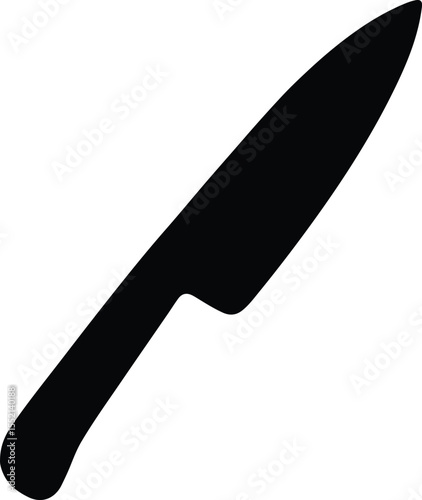 Silhouette kitchen knife sharp stainless steel blade Vector Illustration