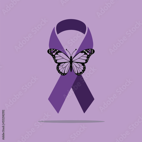 World Lymphoma Awareness Day vector design featuring purple ribbon, hands holding ribbon, and medical icons. Perfect for cancer awareness, social media posts, and healthcare campaigns.