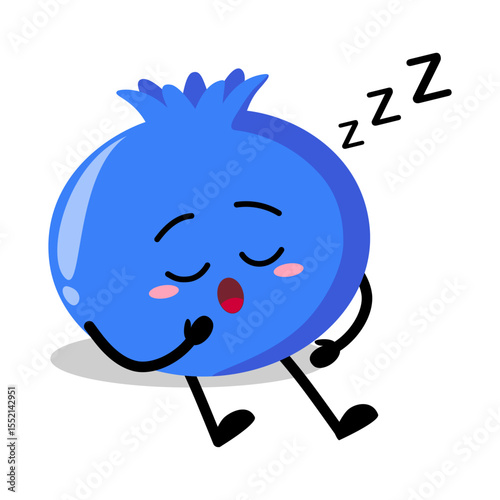 Cute Hand Drawn blueberry Sleeping