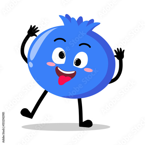 Cute Hand Drawn Silly blueberry Teasing