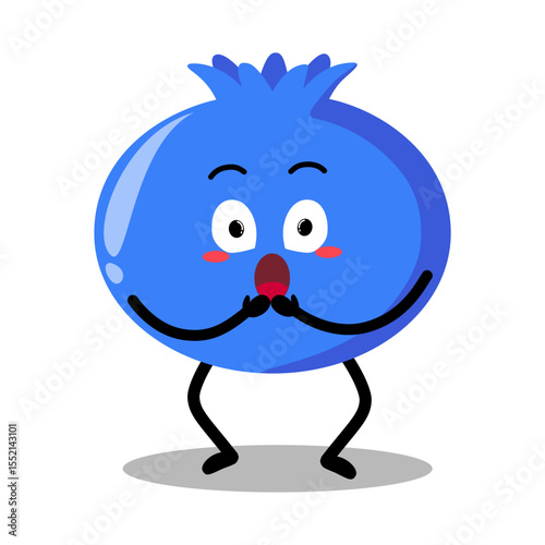 Cute Hand Drawn Surprised blueberry