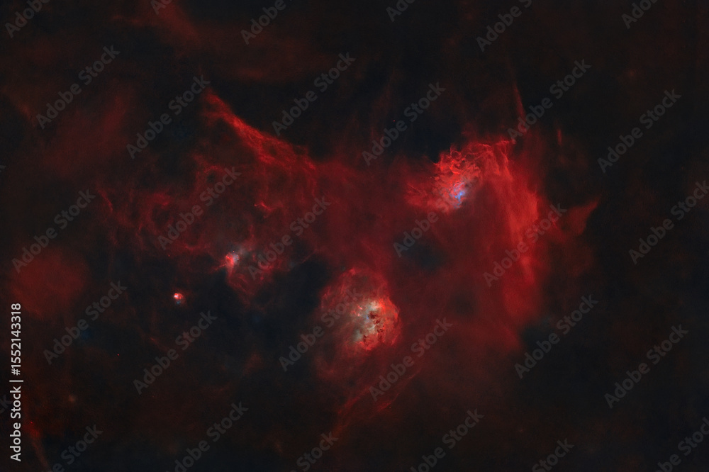 Fototapeta premium Photograph of the cosmic nebula ic 405 with distant stars.