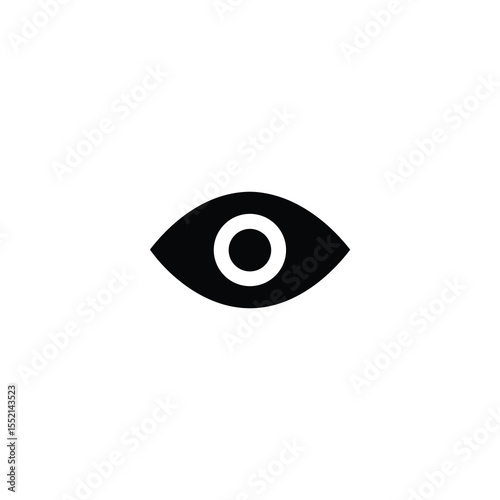 Solid Eye Symbol Icon Negative Space Pupil