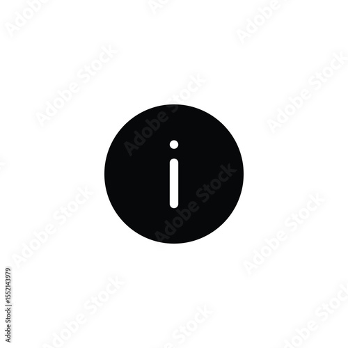 Solid Info Circle Icon Letter I Negative