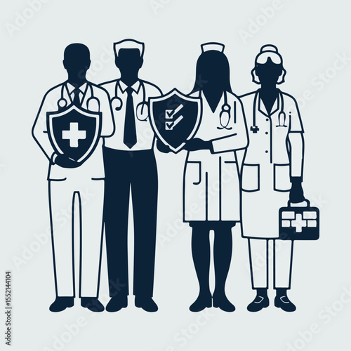 World Patient Safety Day vector illustration set featuring healthcare workers, safety icons, hospital care, patient protection, hygiene, emergency response, and safe medication designs
