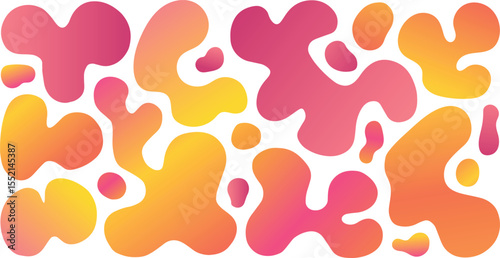 Vibrant Abstract Organic Shapes Vector Illustration