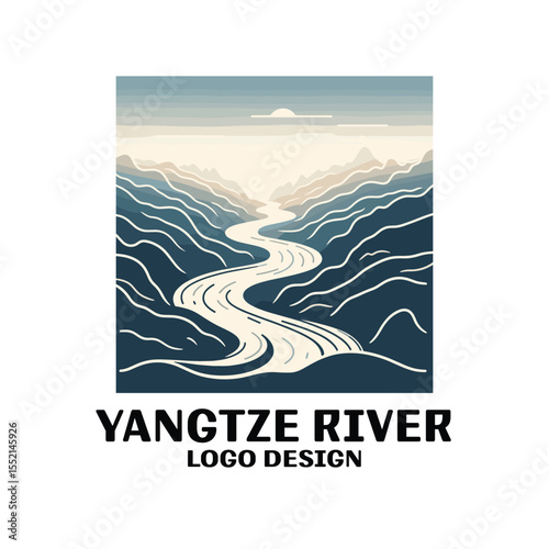 Yangtze River Vector Logo Design