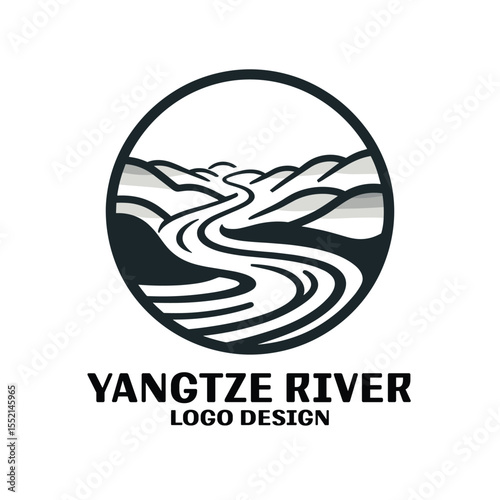 Yangtze River Vector Logo Design