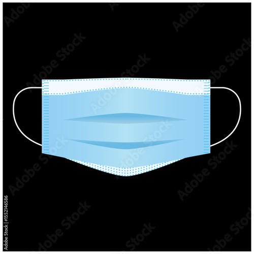 Blue Medical Mask – Vector Illustration