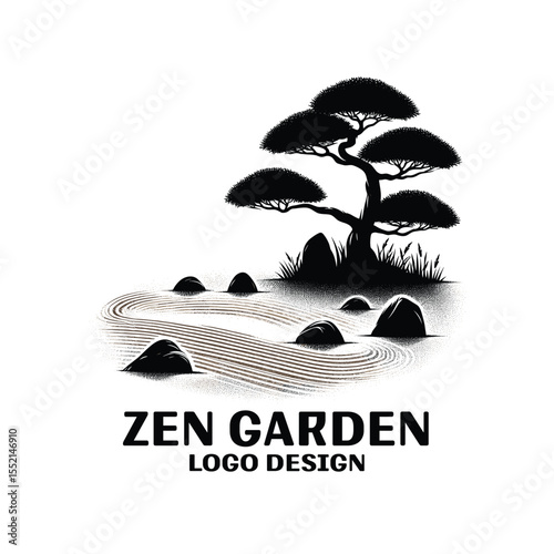 Zen Garden Vector Logo Design