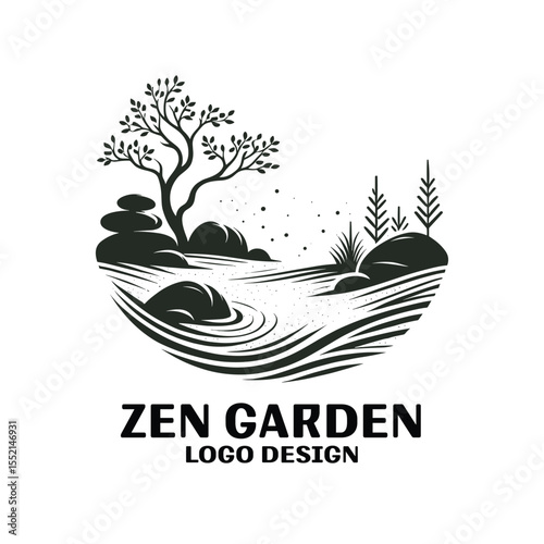 Zen Garden Vector Logo Design