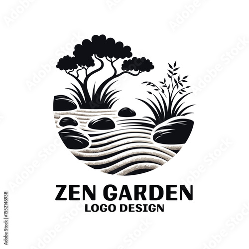 Zen Garden Vector Logo Design