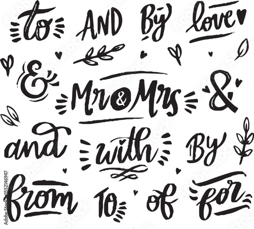 Hand-drawn arrow icon set. A collection of curved