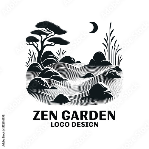 Zen Garden Vector Logo Design