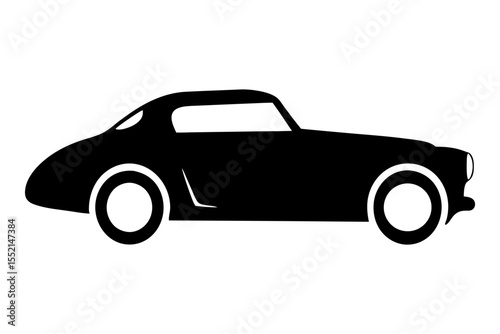 Classic Car Silhouette: Elegant silhouette of a vintage coupe, embodying timeless automotive design.
