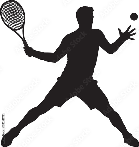 Tennis player vector silhouette