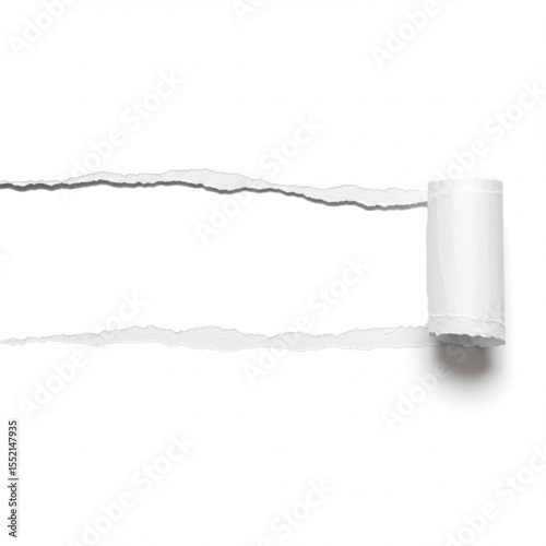 white ripped paper torn edge isolated on white background 