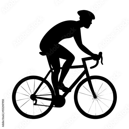 Silhouette Cyclist: The stark silhouette of a cyclist captured mid-ride on a racing bicycle, depicting motion and adventure.