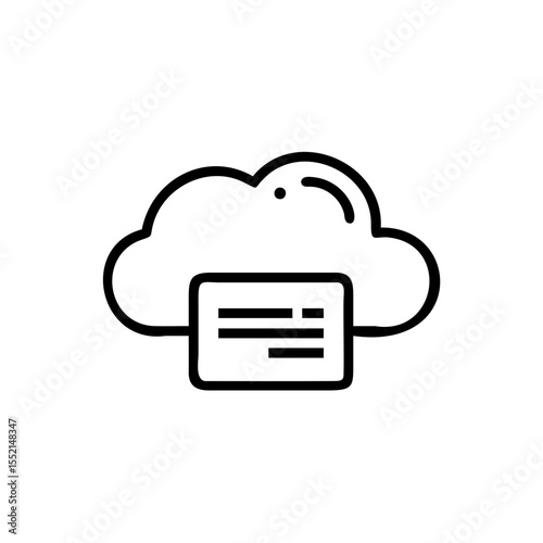 Handdrawn Blogger Icon Cloud Storage Data Line Art Graphic vector