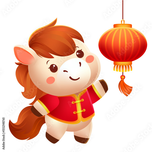 chinese zodiac year of the horse,  vector illustration